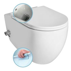 ISVEA - INFINITY CLEANWASH závesná WC misa Rimless, integrovaný ventil a bidetová spŕška 36, 5x53cm, biela 10NFS1001I vyobraziť