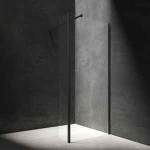 OMNIRES - MARINA walk-inwalk-in s bočnou stenou, 80 x 30 cm čierna mat / transparent /BLMTR/ MA8030BLTR vyobraziť