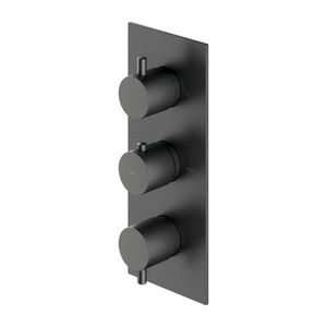 OMNIRES - Y termostatická 3-cestná sprchová vaňová batéria pre podomietkovú inštaláciu bez telesa, grafit Y1238/KROGR vyobraziť