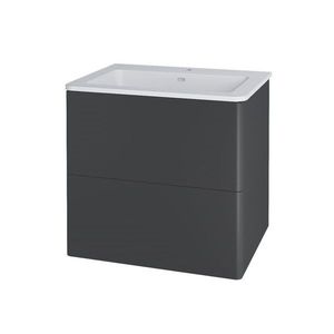 MEREO - Siena, kúpeľňová skrinka s umývadlom z liateho mramoru 61 cm, antracit mat CN430M vyobraziť
