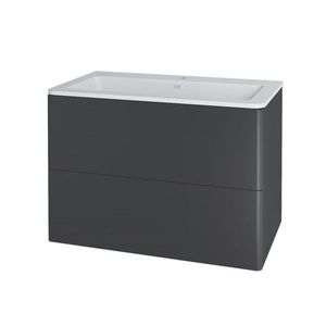 MEREO - Siena, kúpeľňová skrinka s umývadlom z litého mramoru 81 cm, antracit mat CN431M vyobraziť