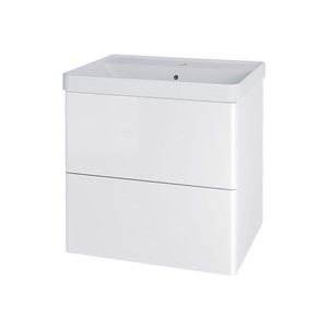 MEREO - Siena, kúpeľňová skrinka s keramickým umývadlom 61 cm, biela lesk CN410 vyobraziť
