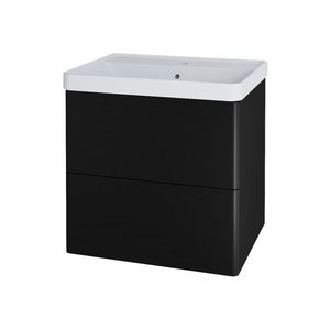 MEREO - Siena, kúpeľňová skrinka s keramickým umývadlom 61 cm, čierna mat CN440 vyobraziť