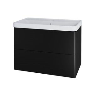 MEREO - Siena, kúpeľňová skrinka s keramickým umývadlom 81 cm, čierna mat CN441 vyobraziť