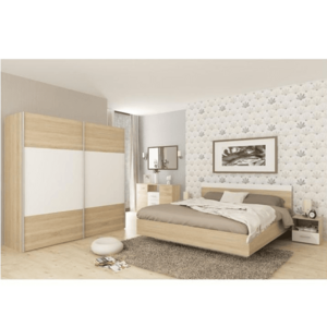 Spálňový komplet (posteľ 180x200 cm), dub sonoma/biela, GABRIELA NEW vyobraziť