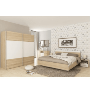 Spálňový komplet (posteľ 160x200 cm), dub sonoma/biela, GABRIELA NEW vyobraziť