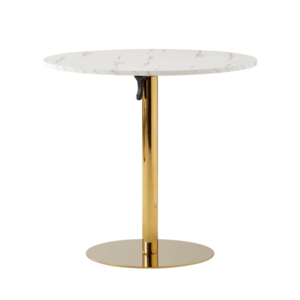 Jedálenský stôl, svetlý mramor/gold chróm - zlatý, priemer 80 cm, LAMONT vyobraziť