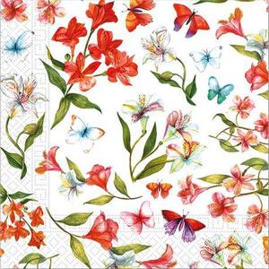 PROCOS Papierové obrúsky 33x33cm 3vrstvové kvety a motýle 20ks vyobraziť