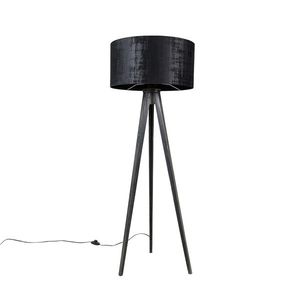 Stojacia lampa statív čierny s tienidlom čierny 50 cm - Tripod Classic vyobraziť