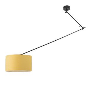 Závesná lampa čierna s tienidlom 35 cm žltá nastaviteľná - Blitz I. vyobraziť