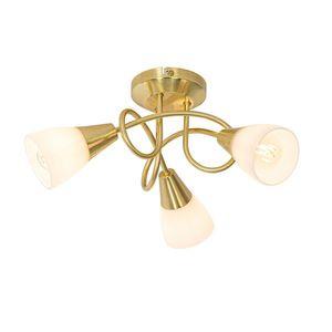 Klasické stropné svietidlo zlaté s opálovým sklom 3-svetlo - Inez vyobraziť