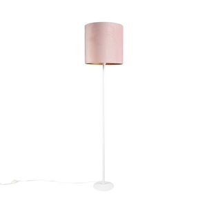 Romantická stojaca lampa biela s ružovým odtieňom 40 cm - Simplo vyobraziť