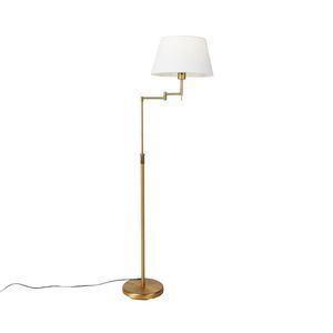 Inteligentná stojaca lampa bronzová s bielym tienidlom vrátane Wifi A60 - Ladas Deluxe vyobraziť