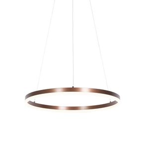 Dizajnové závesné svietidlo bronzové 60 cm vrátane LED 3-stupňovo stmievateľné - Anello vyobraziť