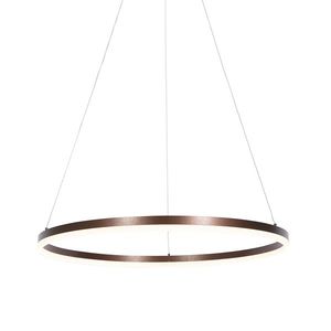 Dizajnové závesné svietidlo bronzové 80 cm vrátane LED 3-stupňovo stmievateľné - Anello vyobraziť