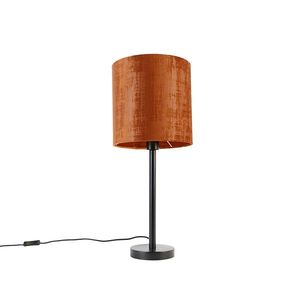Moderná stolná lampa čierna s červeným tienidlom 25 cm - Simplo vyobraziť