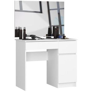 Kozmetický stolík so zrkadlom P-2 90x50 cm biely pravý vyobraziť