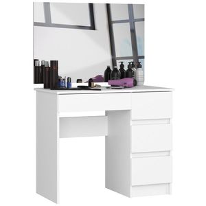 Kozmetický stolík so zrkadlom T-6 I 90x50 cm biely pravý vyobraziť