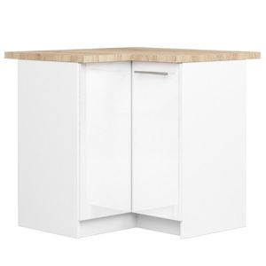 Kuchyňská rohová skříňka Olivie S 90 cm bílá/bílý lesk/dub sonoma vyobraziť