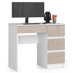 Písací stôl A-7 90 cm biely/cappuccino pravý vyobraziť