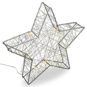 Nexos 67073 Vianočná kovová hviezda s 3D efektom - 30 x 29 x 5 cm, 25 LED diód, sivá vyobraziť