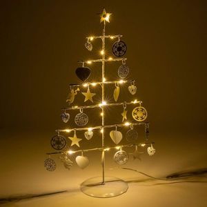 Nexos 64264 Vianočný kovový dekoračný strom - biely, 25 LED, teplá biela vyobraziť