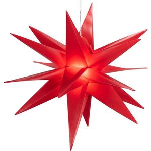 Nexos 67071 Vianočná dekorácia hviezda s časovačom - 10 LED, 35 cm, červená vyobraziť