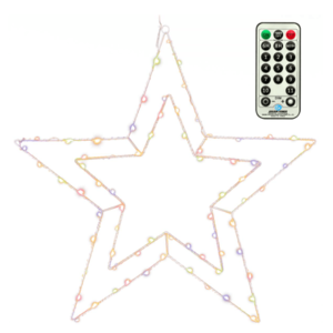 Nexos 91102 Vianočná LED dekorácia strieborná hviezda, farebná vyobraziť