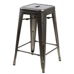 ArtD Barová stolička PARIS 66 cm inšpirovaná Tolix | metalická vyobraziť