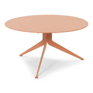 Kovový okrúhly konferenčný stolík v lososovej farbe ø 78 cm Daley – Spinder Design vyobraziť