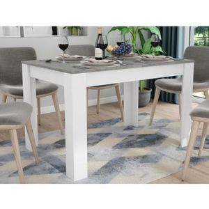 Jedálenský stôl Adam 120x80 cm, biely/šedý betón, rozkladací% vyobraziť