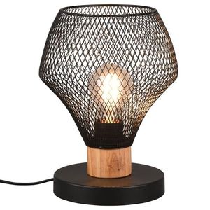 Sconto Stolná lampa VALERIA 1 čierny kov/svetlé drevo vyobraziť