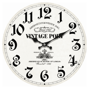 Sconto Nástenné hodiny PRINT vintage port, ⌀ 34 cm vyobraziť