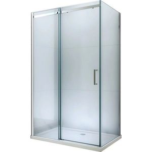 MEXEN/S - Omega sprchovací kút posuvný 100x90, sklo transparent, chrom + vanička 825-100-090-01-00-4010 vyobraziť