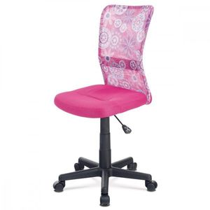 AUTRONIC KA-2325 PINK kancelárska stolička, ružová mesh, plastový kríž, sieťovina motív vyobraziť