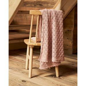 Ružová bavlnená pletená detská deka 70x100 cm Ria – Kave Home vyobraziť