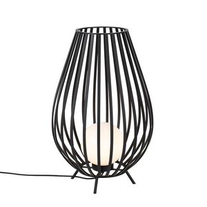 Dizajnová stojaca lampa čierna s opálom 70 cm - Angela vyobraziť