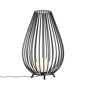 Dizajnová stojaca lampa čierna s opálom 110 cm - Angela vyobraziť
