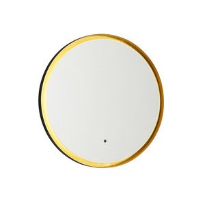Kúpeľňové zrkadlo čierne so zlatou vrátane LED a dotykového stmievača - Pim vyobraziť