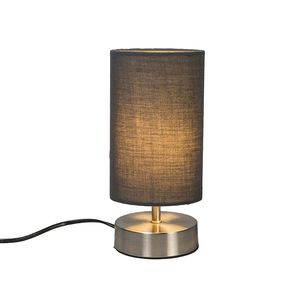 Moderná stolová lampa šedá s oceľou - Milo 2 vyobraziť