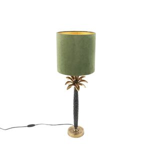 Stolová lampa v štýle art deco so zamatovým odtieňom zelená 25 cm - Areka vyobraziť