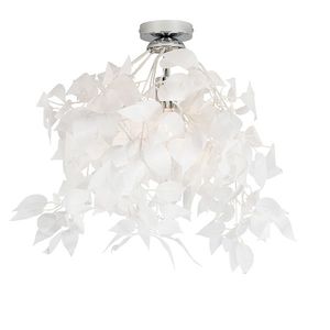 Romantické stropné svietidlo biele s listami - Feder vyobraziť