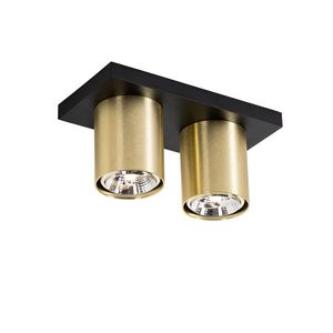 Moderné stropné bodové svietidlo čierne so zlatým 2-svetlom - Tubo vyobraziť
