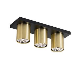 Moderné stropné bodové svietidlo čierne so zlatým 3-svetlom - Tubo vyobraziť