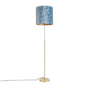 Stojacia lampa zlatá / mosadz so zamatovým odtieňom motýľov 40/40 cm - Parte vyobraziť