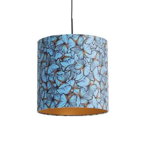 Závesná lampa s velúrovým odtieňom motýle so zlatom 40 cm - Combi vyobraziť