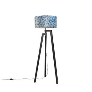 Stojací lampa statív čierna s tienidlom motýlikové prevedenie 50 cm - Puros vyobraziť