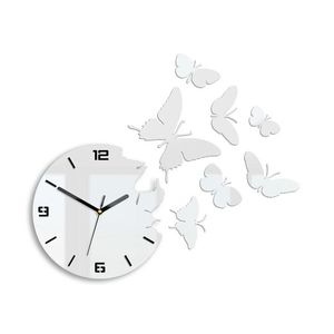 Moderné nástenné hodiny BUTTERFLIE 3D WHITE NH049 vyobraziť