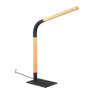 LED stmievateľná stolová lampa v čiernej a prírodnej farbe s dreveným tienidlom (výška 73, 5 cm) Norris – Trio vyobraziť