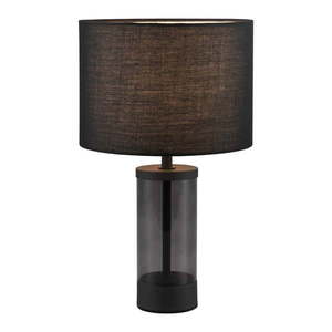 Čierna stolová lampa s textilným tienidlom (výška 33, 5 cm) Grazia – Trio vyobraziť